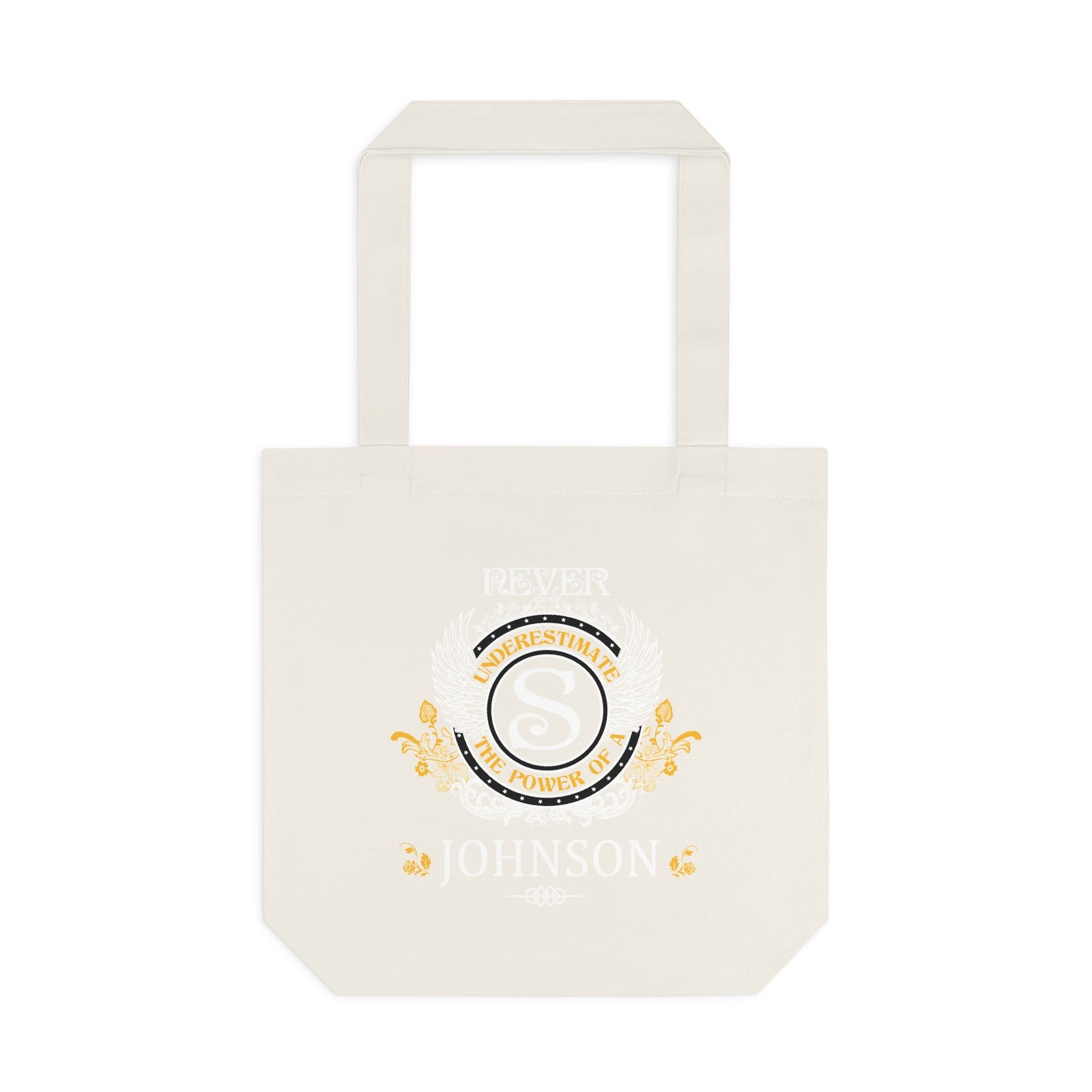 Never Underestimate The Power - Johnson Crest — Cotton Tote Bag