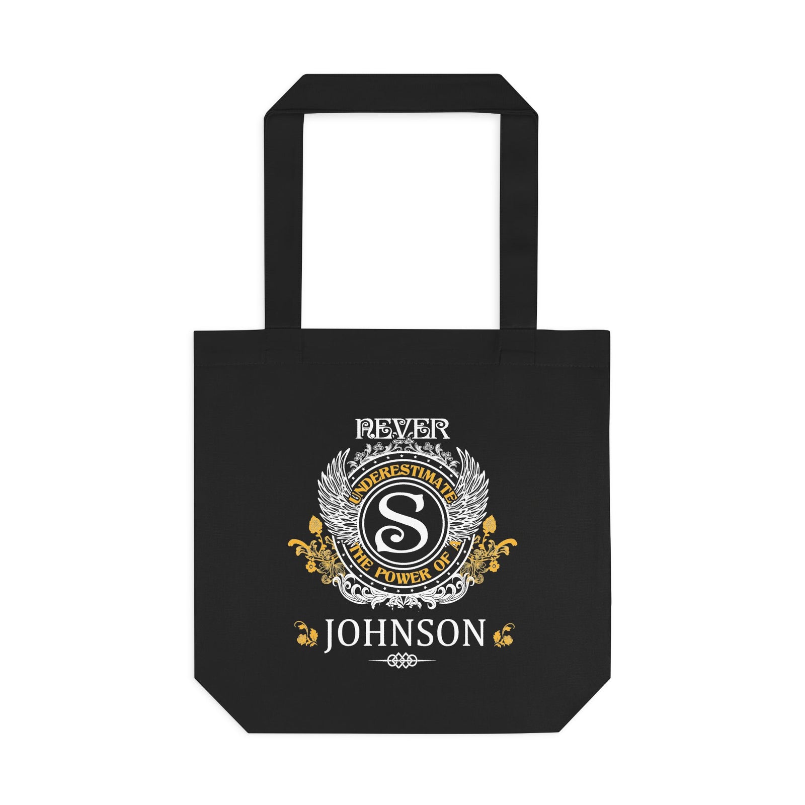 Never Underestimate The Power - Johnson Crest — Cotton Tote Bag