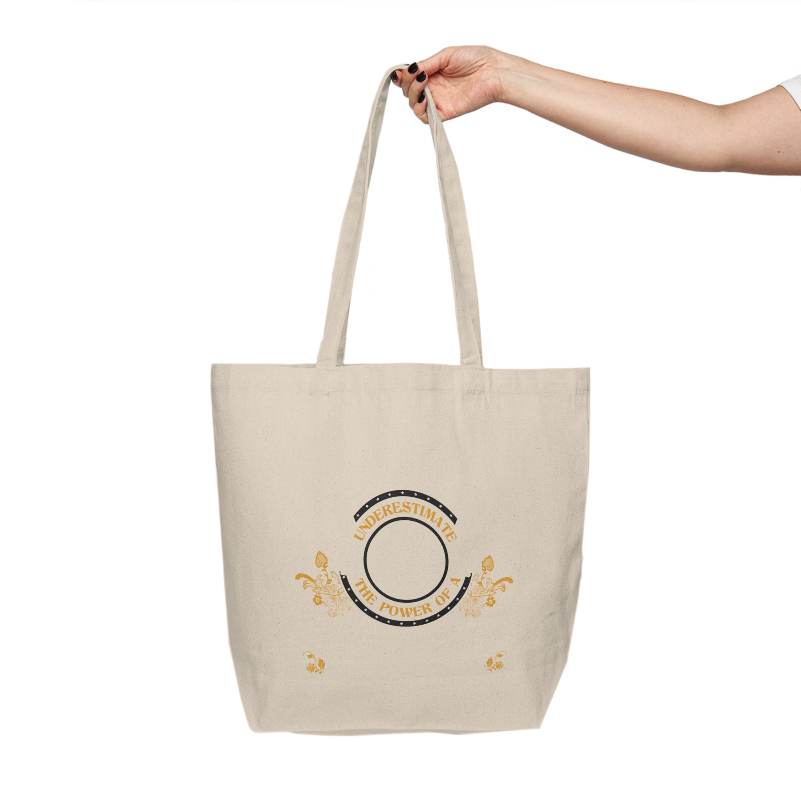Never Underestimate The Power - Johnson Crest — Canvas Shopping Tote