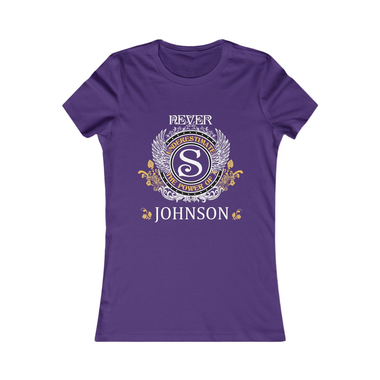 Never Underestimate The Power - Johnson Crest — Women Tee