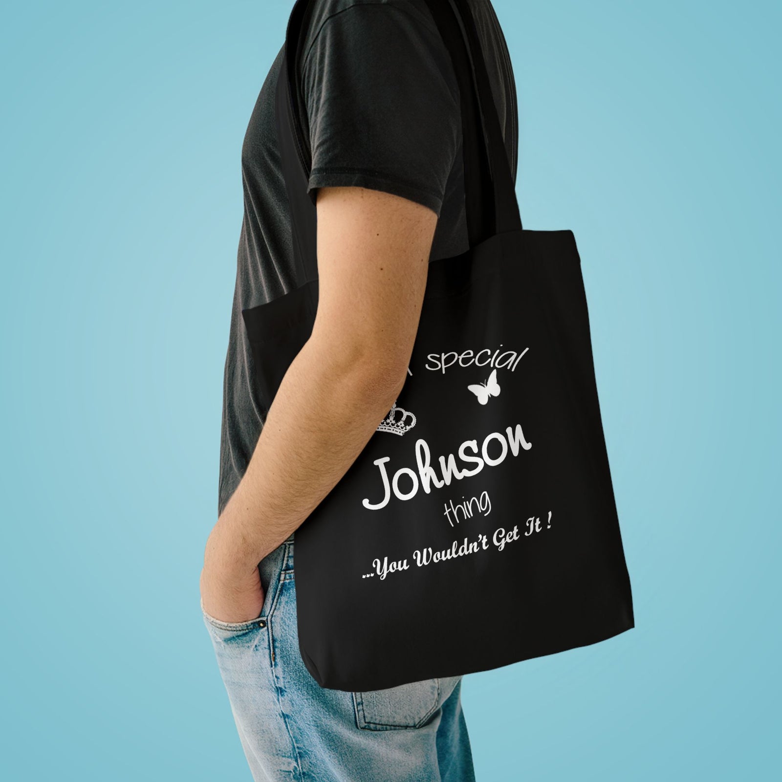 White Minimalist Butterfly Silhouette — Cotton Tote Bag